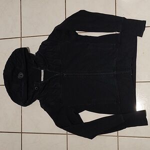 Lululemon Full-zip limited edition Black hoodie size 12 Cable Knit detail